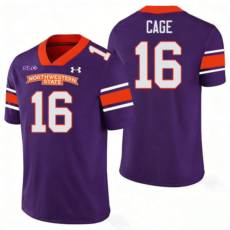 Northwestern State Demons #16 Kolbe Cage College Football Jerseys,Uniforms Stitched-Purple